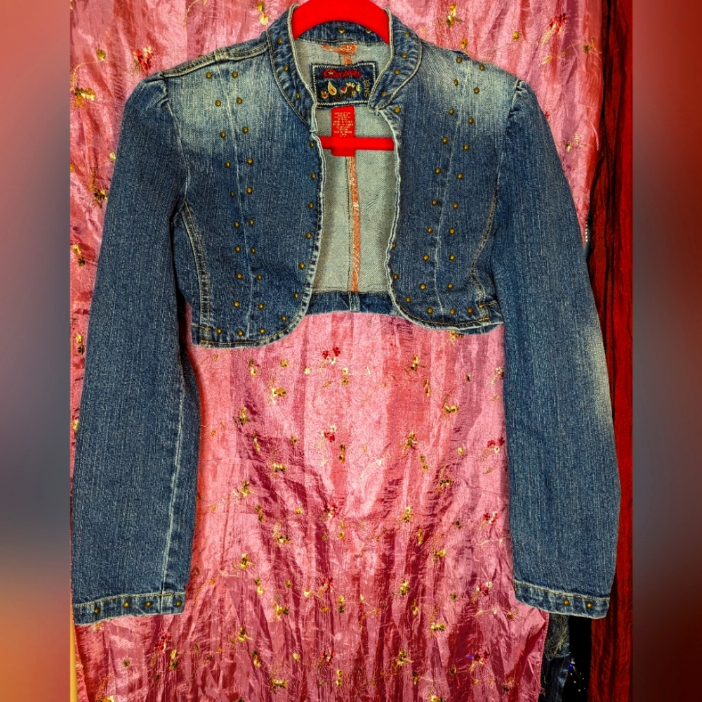 Star jeans studded girls large jean jacket